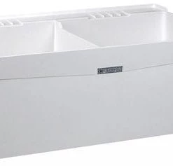 E. L. Mustee Mustee® UtilaTwin 40"W X 24"D White Fiberglass Wall-Mount Laundry/Utility Sink