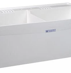 E. L. Mustee Mustee® UtilaTwin® 40"W X 24"D White Thermoplastic Wall-Mount Laundry/Utility Sink