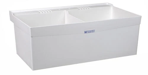 E. L. Mustee Mustee® UtilaTwin® 40"W X 24"D White Thermoplastic Wall-Mount Laundry/Utility Sink 3 E. L. Mustee Mustee® UtilaTwin® 40"W X 24"D White Thermoplastic Wall-Mount Laundry/Utility Sink