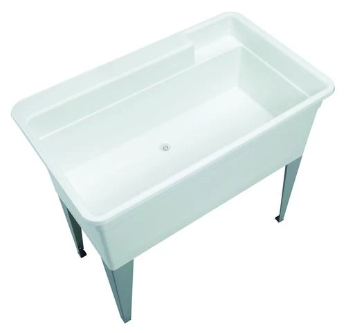 E. L. Mustee Mustee® UtilaTub® 40"W X 24"D White Polypropylene Floor-Mount Laundry/Utility Sink 3 E. L. Mustee Mustee® UtilaTub® 40"W X 24"D White Polypropylene Floor-Mount Laundry/Utility Sink
