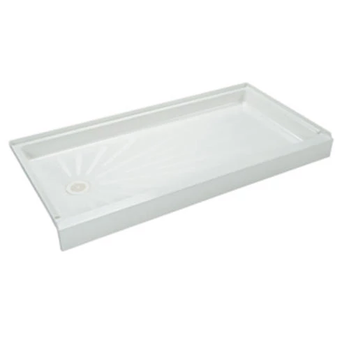 E. L. Mustee E.L. Mustee Caregiver ShowerTub 60"W X 30"D White Single Curb Shower Base With Left Drain 3 E. L. Mustee E.L. Mustee Caregiver ShowerTub 60"W X 30"D White Single Curb Shower Base With Left Drain