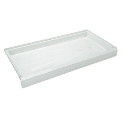 E. L. Mustee E.L. Mustee Caregiver ShowerTub 60"W X 30"D White Single Curb Shower Base With Right Drain 3 E. L. Mustee E.L. Mustee Caregiver ShowerTub 60"W X 30"D White Single Curb Shower Base With Right Drain