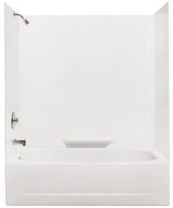 E. L. Mustee Mustee Durawall 60"W X 30"H X 58"H White Bathtub Wall Surround (3-Piece)