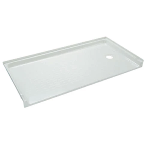 E. L. Mustee E.L. Mustee CareGiver 60"W X 30"D White Barrier-Free Shower Base With Right Drain 3 E. L. Mustee E.L. Mustee CareGiver 60"W X 30"D White Barrier-Free Shower Base With Right Drain