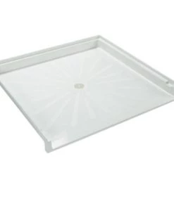 E. L. Mustee E.L. Mustee CareGiver 39"W X 37"D White Barrier-Free Shower Base With Center Drain