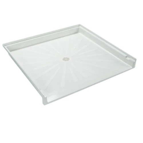 E. L. Mustee E.L. Mustee CareGiver 39"W X 37"D White Barrier-Free Shower Base With Center Drain 3 E. L. Mustee E.L. Mustee CareGiver 39"W X 37"D White Barrier-Free Shower Base With Center Drain