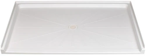 E. L. Mustee E.L. Mustee CareGiver 65"W X 38"D White Barrier-Free Shower Base With Center Drain 3 E. L. Mustee E.L. Mustee CareGiver 65"W X 38"D White Barrier-Free Shower Base With Center Drain