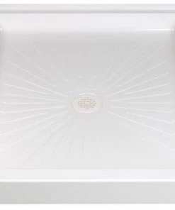 E. L. Mustee E.L. Mustee Durabase 36"W X 42"D White Single Curb Shower Base With Center Drain