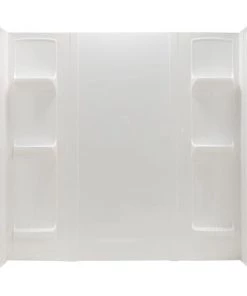 E. L. Mustee Mustee Durawall 72"W X 42"D X 58"H White Bathtub Wall Surround (5-Piece)