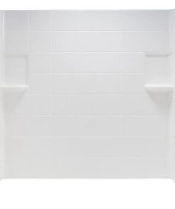 E. L. Mustee Mustee Durawall 60"W X 30"D X 59"H White Bathtub Wall Surround (3-Piece)