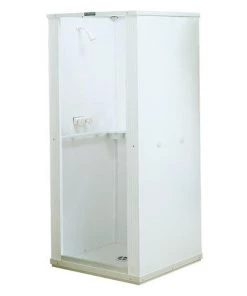 E. L. Mustee E.L. Mustee Durastall 32"W X 32"D X 75"H White Shower With Center Drain (4-Piece)