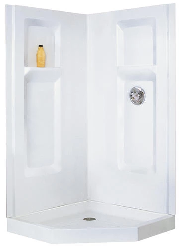 E. L. Mustee Mustee Durawall 36"W X 36"D X 73-1/4"H White Corner Shower Wall Surround (3-Piece) 3 E. L. Mustee Mustee Durawall 36"W X 36"D X 73-1/4"H White Corner Shower Wall Surround (3-Piece)