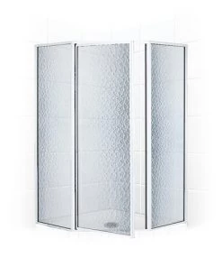 E. L. Mustee E.L. Mustee Stylemate 36" X 70" Chrome Framed Pivot Neo-Angle Shower Enclosure With Obscure Glass