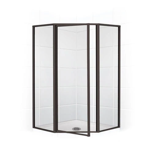 E. L. Mustee E.L. Mustee Stylemate 24.375" X 70" Black Bronze Framed Pivot Neo-Angle Shower Enclosure With Clear Glass 3 E. L. Mustee E.L. Mustee Stylemate 24.375" X 70" Black Bronze Framed Pivot Neo-Angle Shower Enclosure With Clear Glass