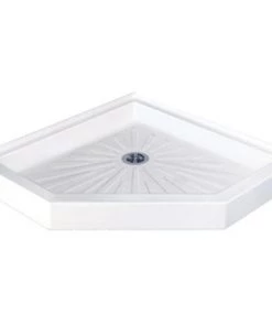 E. L. Mustee E.L. Mustee Durabase 42"W X 42"D White Neo-Angle Shower Base With Center Drain