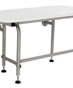 E. L. Mustee E.L. Mustee CareGiver® 26" White Wall-Mount Shower Seat With Legs