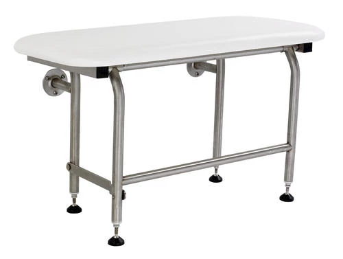 E. L. Mustee E.L. Mustee CareGiver® 26" White Wall-Mount Shower Seat With Legs 3 E. L. Mustee E.L. Mustee CareGiver® 26" White Wall-Mount Shower Seat With Legs