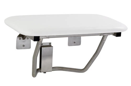 E. L. Mustee E.L. Mustee CareGiver® 23" White Wall-Mount Folding Shower Seat 3 E. L. Mustee E.L. Mustee CareGiver® 23" White Wall-Mount Folding Shower Seat