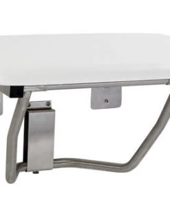 E. L. Mustee E.L. Mustee CareGiver® 26" White Wall-Mount Folding Shower Seat